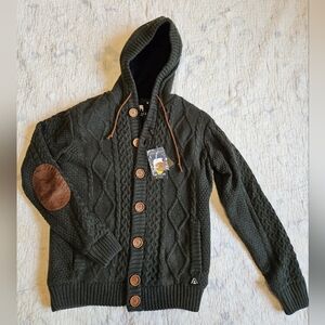 NWT American Stitch Men's Green Hooded Cardigan-Style Jacket/Coat Size Medium